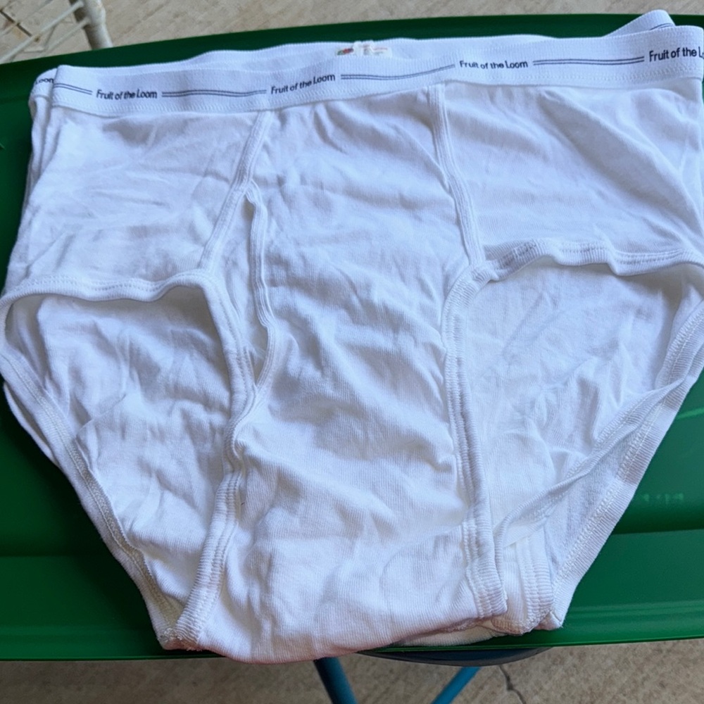 Nos Vintage Oldstock White Cotton Ftl Fruit Of The Loom Xl Briefs 3 Pr